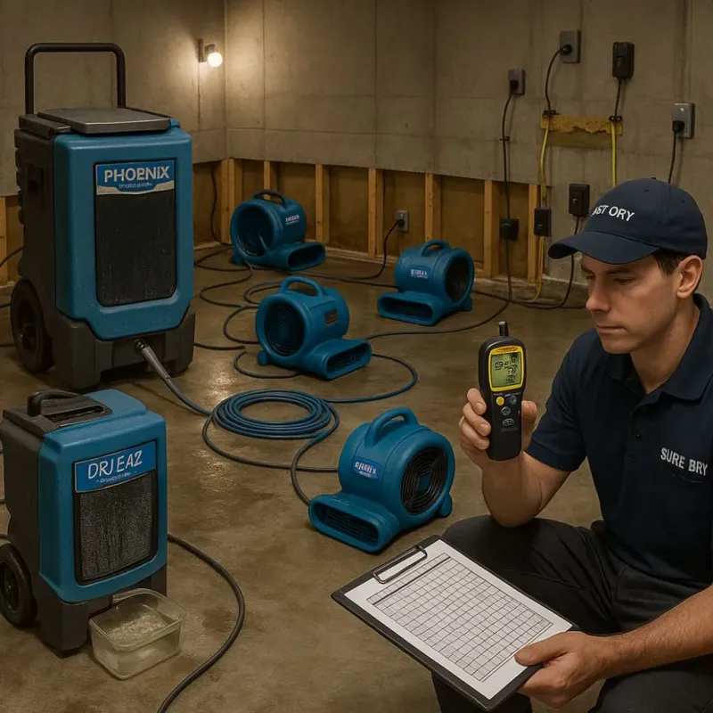 Structural Drying and Dehumidification process in Adamsville, TN